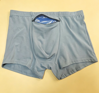 Caleçons Boxers en Coton pour Hommes avec Logo OEM, Insert Amovible pour Pack de Glace, Poche Avant, Confort Rafraîchissant, Sauna, Post-Opératoire, Fermeture Éclair