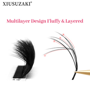 XIUSUZAKI Nuevo estilo DAMMAN 3D Pestañas de Camelia multicapa 3D Efecto esponjoso Extensiones de pestañas Logotipo personalizado Pestañas de Camelia - Product Image 2