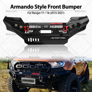 Parachoques Delantero de Acero Negro <span class=keywords><strong>Armando</strong></span> para Ford Ranger T7 T8, Diseño Spartan de Alta Resistencia Todoterreno con Soporte para Cabrestante - Product Image 3
