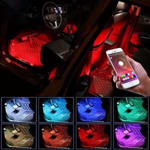 Accessoires d'éclairage intérieur de <span class=keywords><strong>voiture</strong></span>, bandes lumineuses <span class=keywords><strong>LED</strong></span> intelligentes <span class=keywords><strong>pour</strong></span> voitures, éclairage <span class=keywords><strong>LED</strong></span> intérieur RGB avec application - Product Image 4