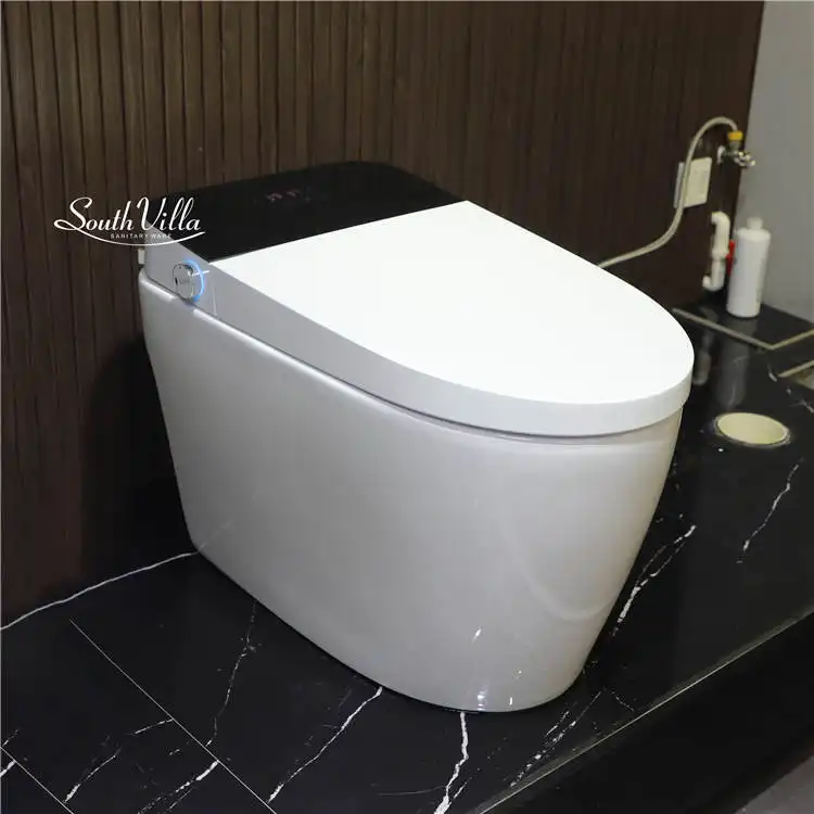 Modern banyo sıhhi tesisat akıllı otomatik tuvalet seramik Wc akıllı tuvalet kase akıllı tuvalet