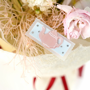 Pinza de Pelo Mini de Acetato Rosa de 6.1cm con Diseño Creativo, Pinza de Pelo Cuadrada con Adornos Dulces para Niñas, Personalización de Joyería - Product Image 1