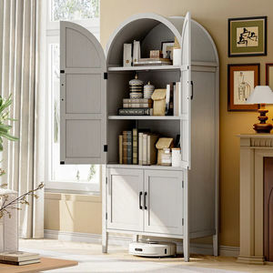 خزانة مطبخ مقوسة بارتفاع 71 بوصة من الشركة المصنعة للأثاث، خزانة مطبخ مقوسة بـ 5 طبقات مع أبواب ورفوف - Product Image 3