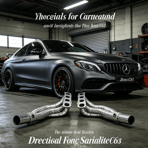 Collecteurs d'échappement 3D haut de gamme avec bouclier thermique pour Mercedes C63 AMG – Composants de système d'échappement de course - Product Image 1