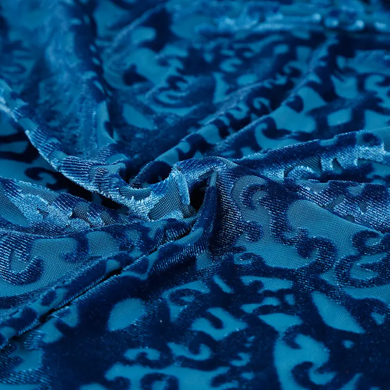 Hot Sale Silk Velvet, Print Dyed Mulberry Silk Velvet Fabric Manufacturers Korea Italian Burn Out Soft Velour Fabric/