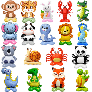 Globos de Aluminio con Forma de Animales de Dibujos Animados en 3D: Dinosaurio, Panda, Conejo, Mono, para Decoración de Fiestas de Cumpleaños, Baby Shower, Safari en la Selva, Zoológico - Product Image 1