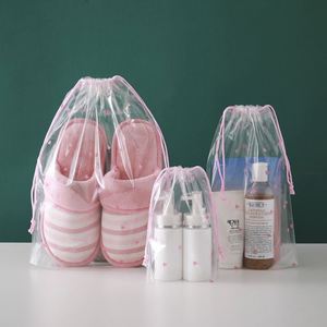 Waterproof Transparent PVC Sport Shoe <b>Bags</b> with Pull <b>String</b> Closure Custom Printed Commercial Grade Affordable - Product Image 6