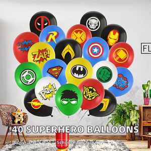 40 pièces/paquet Ballons en latex imprimés de super-héros <span class=keywords><strong>Avengers</strong></span> de 12 pouces de haute qualité, écologiques, pour la fête des mères, les anniversaires d'adultes - Product Image 2