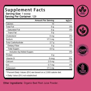 Polvo de Remolacha Orgánico de Venta Caliente OEM/ODM, Polvo Concentrado de Jugo de Remolacha Pre-Entrenamiento, Apoyo para la Energía y el Sistema Inmunológico - Product Image 2