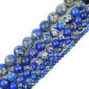 Sedimenti marini Fushia Jasper rotonda pietra preziosa diaspro imperiale branelli allentati per gioielli che fanno 15 "Chakra Yoga bracciali collana - Product Image 4