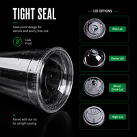 Gobelets en plastique jetables transparents de qualité alimentaire à paroi simple avec couvercles, logo personnalisé imprimé en sérigraphie, pour boissons froides, en PET