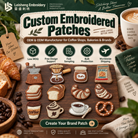 Écussons brodés personnalisés pour les cafés, les boulangeries, les restaurants, les vêtements, les chapeaux, les sacs, les cadeaux promotionnels, fabricant d'écussons avec logo personnalisé