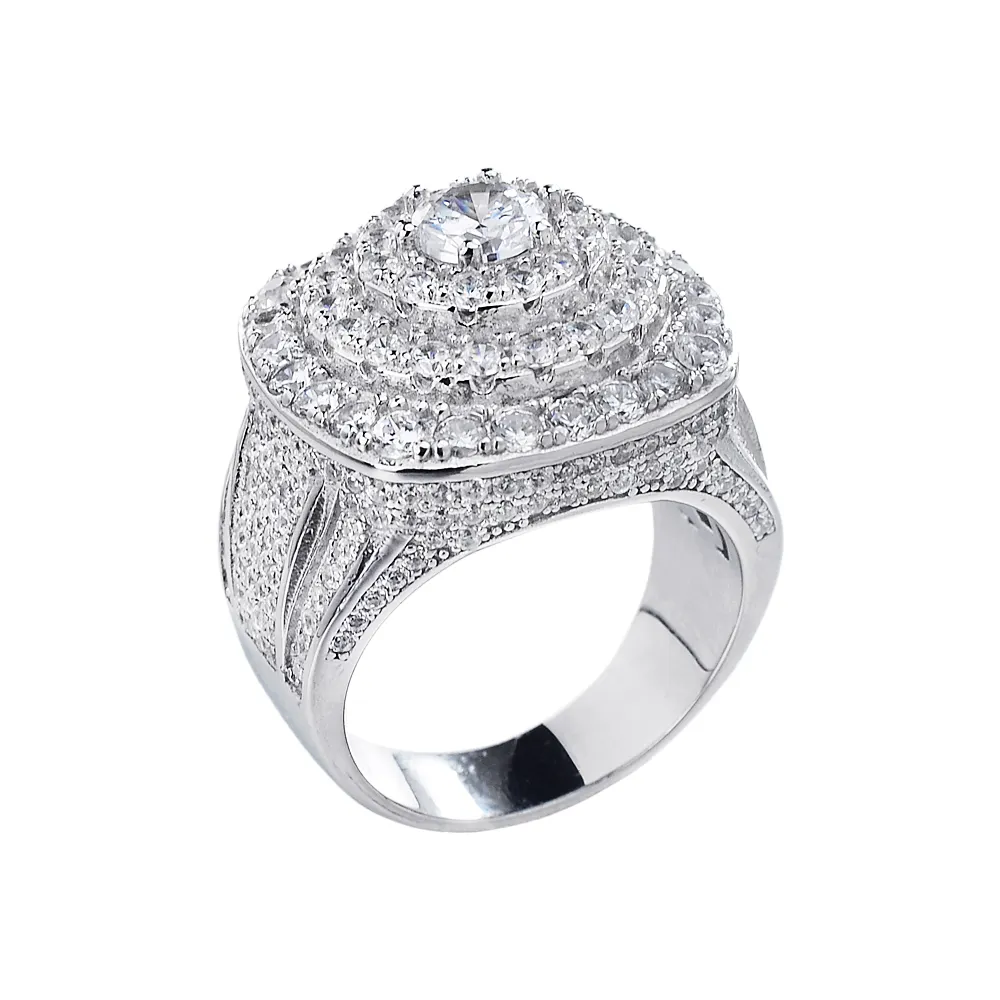 VVS D Color Moissanite Diamond Men Ring 925 Sterling Silver Finger Moissanite Engagement Ring