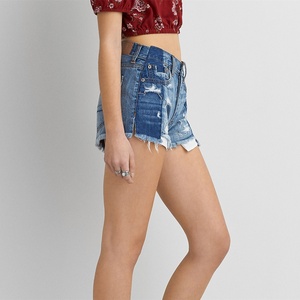 กางเกงยีนส์ขาสั้นแฟชั่นขายส่งสำหรับสาวๆ แบบขาดเซ็กซี่ - Product Image 2