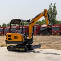 Excavator Mini Crawler All Terrain HT-22 dengan Mesin untuk Penggunaan Pertanian, Peralatan Konstruksi Baru, Micro Digger