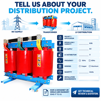 Transformateur de distribution de type sec 30-2500 kVA 10 kV 11 kV 400 V triphasé élévateur-abaisseur pour station de service économe en énergie