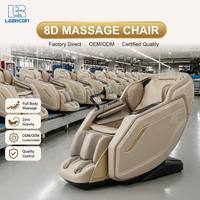 LEERCON 2026 Fauteuil de massage intégral avec repose-jambes séparé, design à cadre ouvert, beige crème, style showroom, innovant