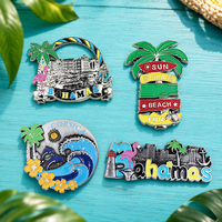 Aimant de réfrigérateur en métal, souvenir de la plage de Miami, Jamaïque, design personnalisé par le fabricant
