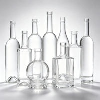 Bouteilles à spiritueux en verre transparentes de formes variées, personnalisables avec logo, pour gin, vodka, whisky, vin, vente en gros