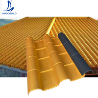 Tuile de toiture en polymère de style asiatique couleur dorée pour le taoïsme, le bouddhisme, la maison traditionnelle chinoise de luxe