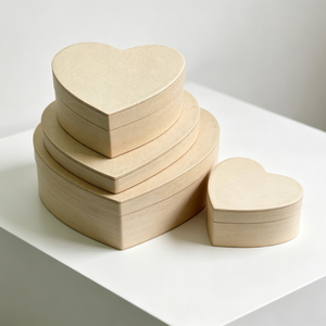 Caja de Papel con Forma de Corazón en Varios Tamaños, Caja de Regalo Hecha a Mano sin Pintar, Contenedor con Forma de Corazón para Bodas, San Valentín, Decoración DIY, Embalaje de Regalos - Product Image 3