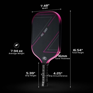 Paleta de Pickleball Portátil de Alto Rendimiento, Personalizable al por Mayor/OEM, de Fibra de Carbono T700 con Núcleo de Panal sin Bordes, Certificada por la USAPA - Product Image 3