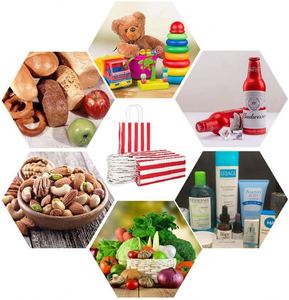 Bolsas de Regalo a Rayas Rojas y Blancas, Bolsas Portátiles con Asas Resistentes, Ligeras y Duraderas, Bolsas para Recuerdos de Fiesta Multiusos - Product Image 5