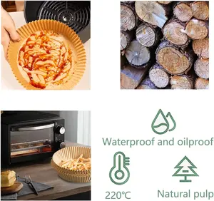 Juego de 100 almohadillas de papel impermeables antiadherentes resistentes al aceite, forro de papel desechable para freidora de aire - Product Image 6