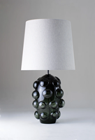 Lampe de table moderne en verre, base en verre bleu raisin audacieux, pour chambre à coucher, chevet, salon, éclairage décoratif pour la maison