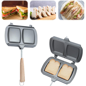 Popular <b>Portable</b> Sandwich Cake Mold Aluminium Roasting Pan Outdoor Use Two Side Breakfast Sandwich <b>Grill</b> Pan - Product Image 5