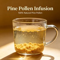 Pollen de pin naturel, arôme boisé frais et doux, matière première pour la pâtisserie et les boissons, et absorption quotidienne des huiles.