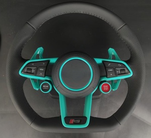 Volant de voiture personnalisé en cuir bleu RS3 avec bouton de démarrage/arrêt et sélecteur de conduite pour <span class=keywords><strong>Audi</strong></span> A3/A4/A5/A6/A7/A8/<span class=keywords><strong>Q</strong></span>/RS Series - Product Image 6