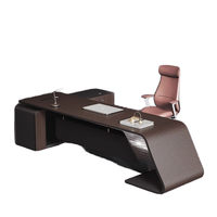 Bureau de direction moderne de luxe Mobilier d'angle modulaire durable en bois massif MDF pour PDG Table de bureau de luxe Immeuble de bureaux