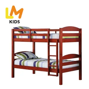 Lm बच्चों के लिए बेडरूम फर्नीचर भंडारण बंक बिस्तर दो सस्ते लकड़ी के बॉक्स बिस्तर डिजाइन पर