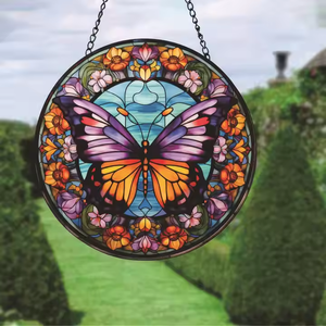 Hiện Đại Suncatchers Bán Buôn Tùy Chỉnh Nghệ Thuật Deco Mịn Cầu Vồng Giao Hưởng Thủy Tinh Suncatcher Ánh Sáng Đầy Màu Sắc Nhà Vòng Suncatcher - Product Image 3