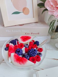 Vela Aromática Creativa con Aroma a Yogur de Frutas y Helado, Adorno Hecho a Mano con Simulación de Tazón de Cereal, Regalo Artesanal de Cera de Soja - Product Image 5