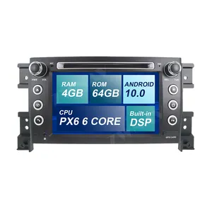 PX6 DSP 4 + 64G Android 10.0 车载GPS导航收音机音频立体声铃木超级维特拉 2005-2012 IPS DVD多媒体播放器音响主机