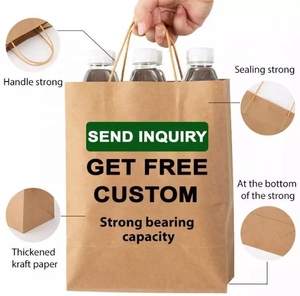 Custom Kraft <b>Paper</b> Food Packaging <b>Bags</b> <b>Paper</b> Shopping <b>Bag</b> With Logo - Product Image 2