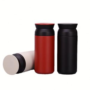 Vaso Portátil de Acero Inoxidable Estilo Japonés de 350 ml con Tapa Plana y Asa, Aislado al Vacío, para Auto, Deportes, Regalo - Product Image 6