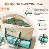 Mahjong-Fliesen-Aufbewahrungstasche mit 3 separaten Taschen, externem Mattenriemen, großem Fassungsvermögen, verstärkten Nähten, schneller Packmöglichkeit
