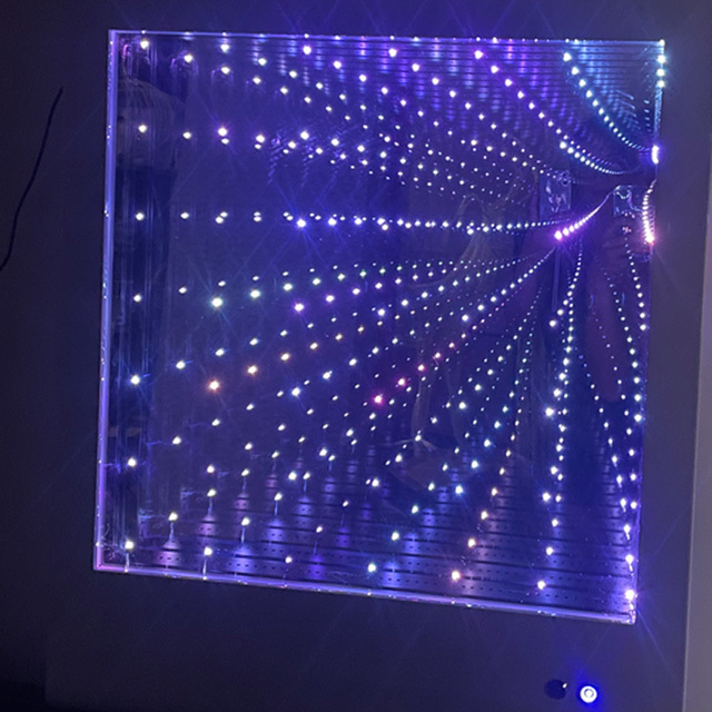 Infinity Panel Mirror with LED Light Source Fiber Optic Design