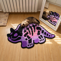 Tapis d'appoint violet en forme de dinosaure, tapis doux et mignon en forme d'animal pour chambre d'enfant, tapis et carpettes pour animaux domestiques, décoration de sol