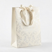 Sac cadeau en papier KINGTOP avec poignée en ruban satiné, motif décoratif pour bijoux, parfums, coffrets cadeaux, emballage de marque pour boutiques et commerces de détail
