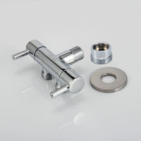 Robinet d'arrêt d'angle chromé 3 voies 1/2 po x 3/8 po à double sortie pour bidet, toilettes, évier de cuisine