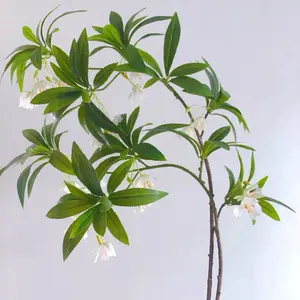 Pierre d'eau artificielle banian feuille branche simulation réaliste naturel vert branche plantes chambre cantine ornement