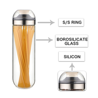 Vente en gros de pots de conservation en verre hermétiques de 1400 ml avec couvercle transparent, option de logo personnalisé pour le stockage de pâtes et d'aliments secs
