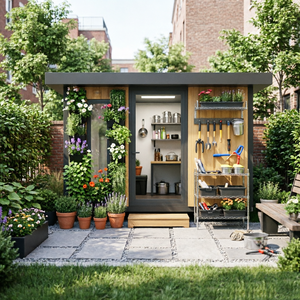 Abri de jardin extérieur en métal de luxe pour outils, structure préfabriquée, résistante, imperméable, montage facile - Product Image 2