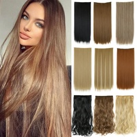 Extensions de cheveux à clipser, cheveux lisses, vente chaude, extensions de cheveux, postiches épais, tête entière pour femmes, vente en gros