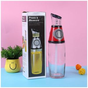 Modern Kitchen Manual 500ml/250ml Glass Oil Pot Quantitative Seasoning Bottle with Scale for Food <b>Storage</b> - Product Image 1