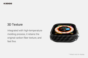 KZDOO per Apple Watch <span class=keywords><strong>S8</strong></span> <span class=keywords><strong>Ultra</strong></span>, custodia protettiva in fibra di carbonio al 100% con protezione anticaduta per Apple Watch Series 49mm 45mm 44mm 41mm - Product Image 4